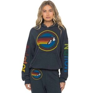 Aviator Nation relaxed pullover SM faded cool charcoal hoodie venice surf style
